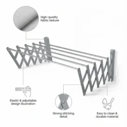 Sèche linge mural accordéon