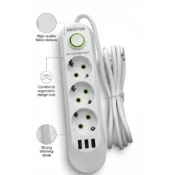 Multiprise 3 Prises + 3 USB 2000W BEETRO