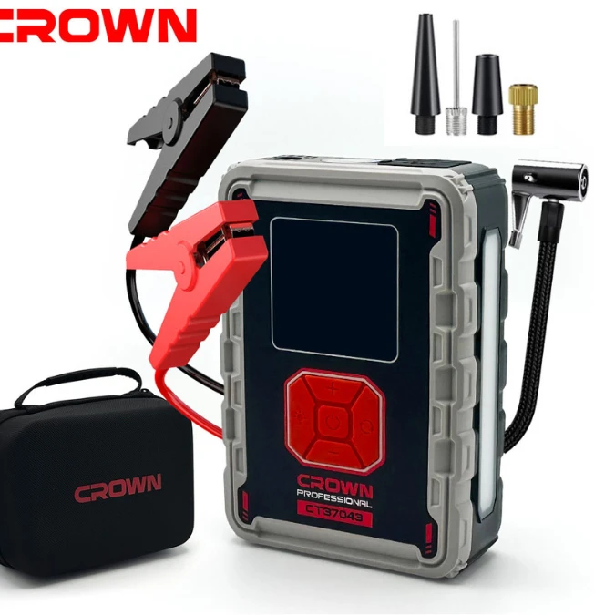 Compresseur de Voiture avec Booster Batterie 24000mAh CROWN CT37043TB