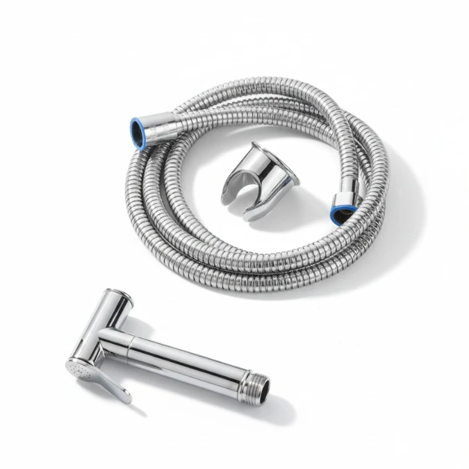 Douchette d’Ablution Inox Chromé NOVA avec Flexible et Support – Image 3