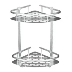 Alternative view of Étagère d’Angle Murale de Douche – 2 Niveaux en Aluminium