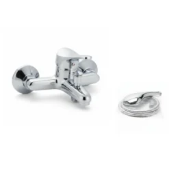 Alternative view of Mitigeur Bain-Douche Mural avec Pommeau, Flexible & Support