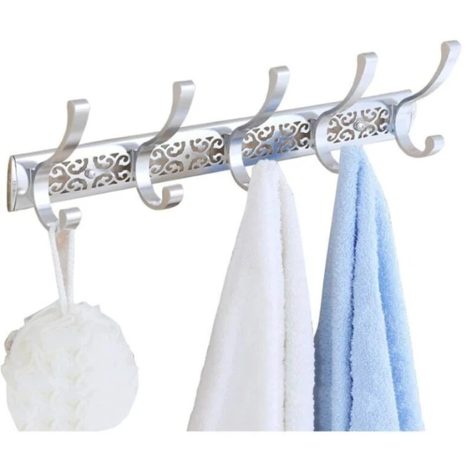 Porte-Manteau 5 Têtes Chromé Double Crochet – Image 2