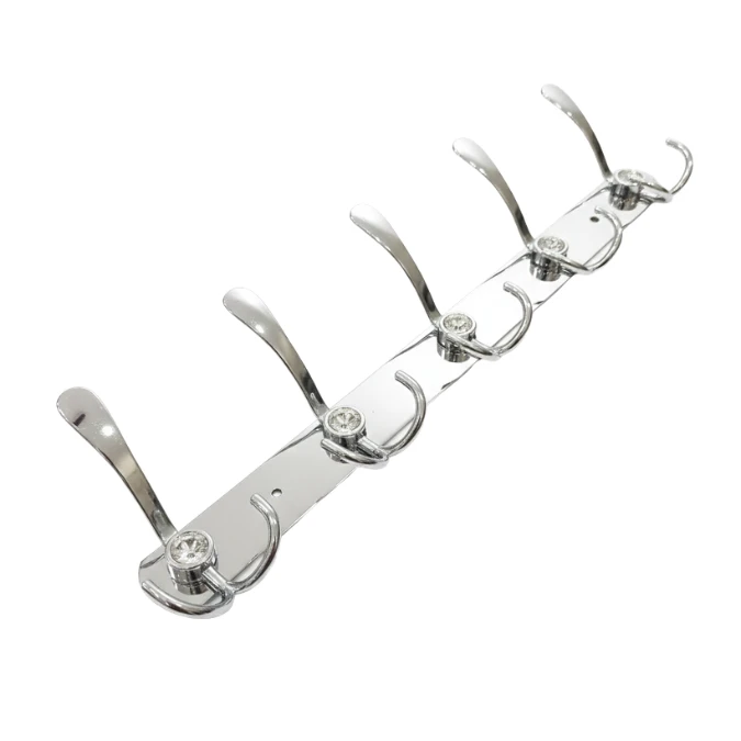 Porte-Manteau 5 Têtes Chromé Triple Crochet – Image 3