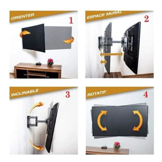 Support TV Mural Pivotant 26" à 65" – Image 2
