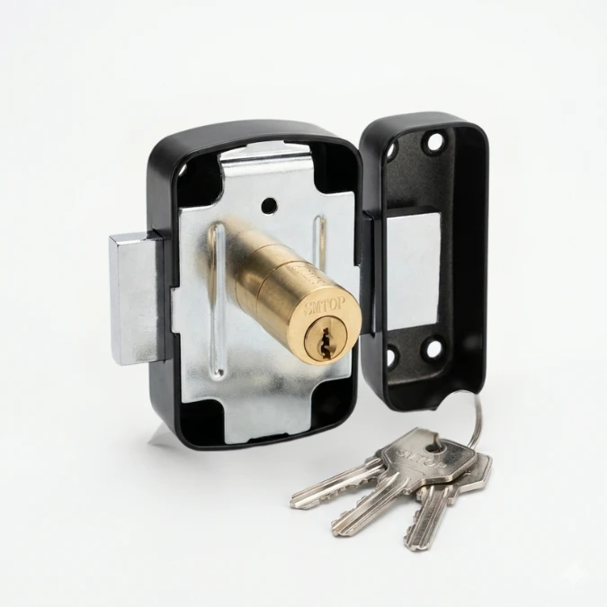 Verrou de Sûreté à Bouton SMTOP SM 55 B-N | Acier & Cylindre Laiton – Image 2