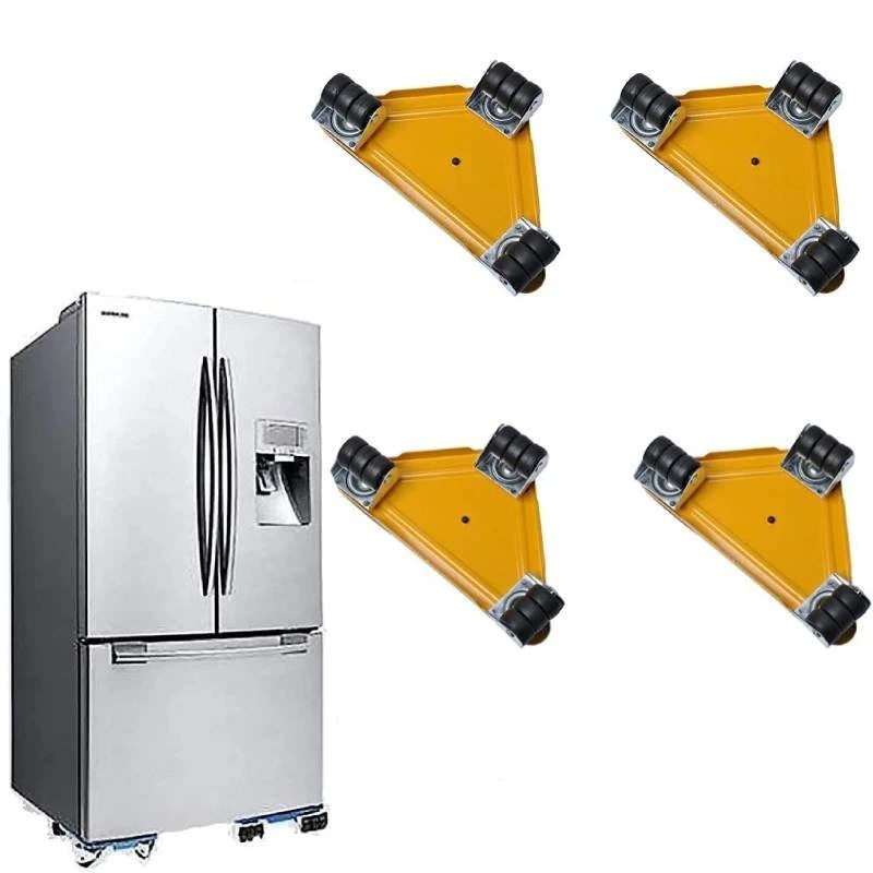 Support Frigo Réglable – Lot de 4 avec Roulettes Antidérapantes