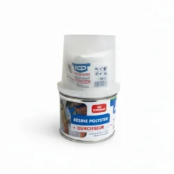 Kit de Réparation Composite – Résine Polyester, Durcisseur et Fibre de Verre